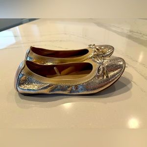 Gold flats, size one girls like new condition.